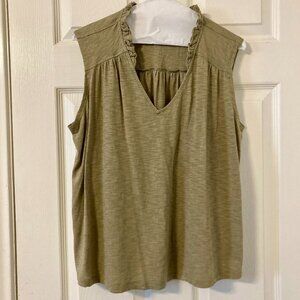 Excellent Condition, SZ L, Cotton Blend Layering Tank, Heathered Sage Green